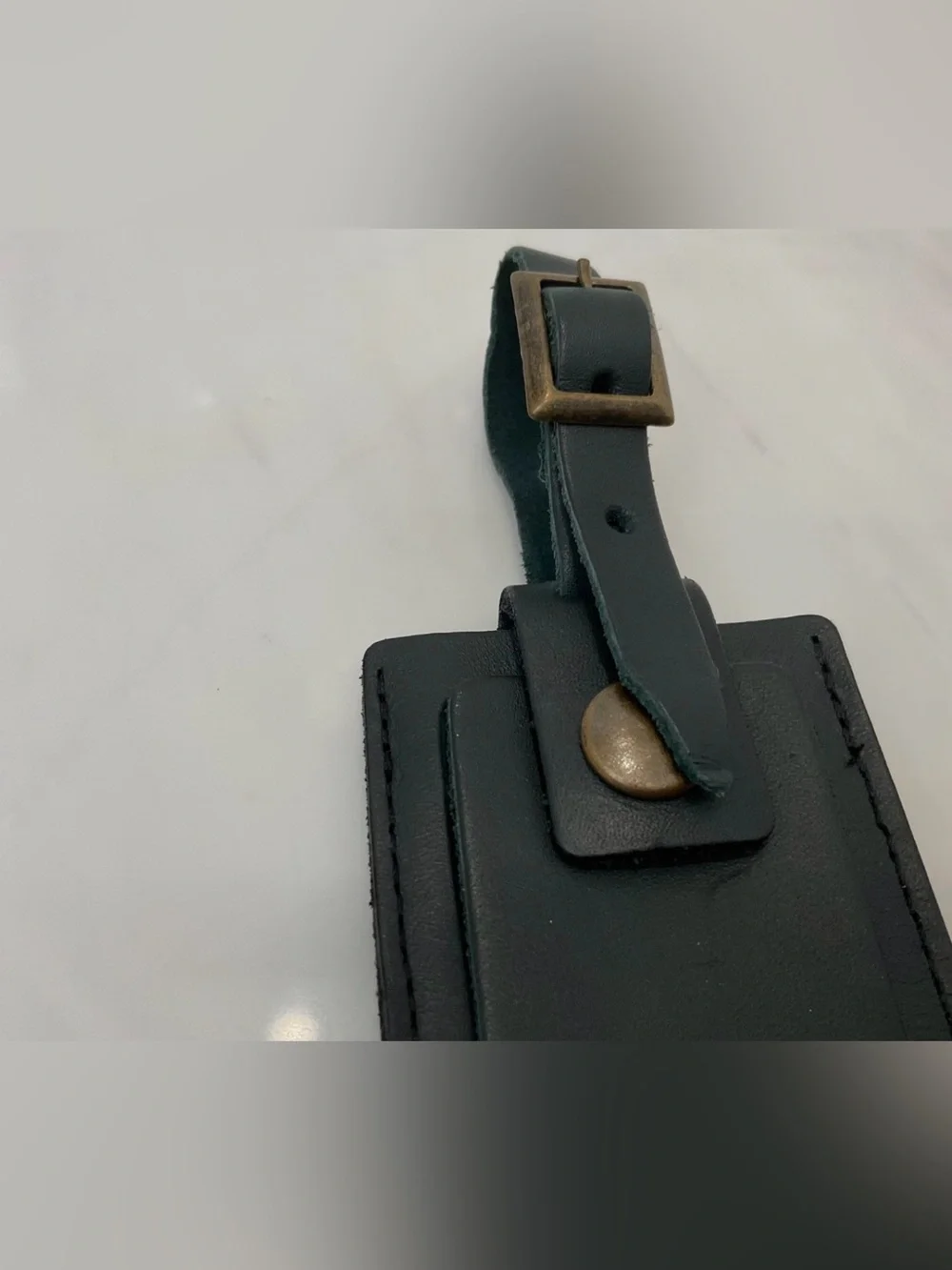 NEW Tumi ALPHA Leather Luggage Name Tag Buckle - SOLID FOREST GREEN